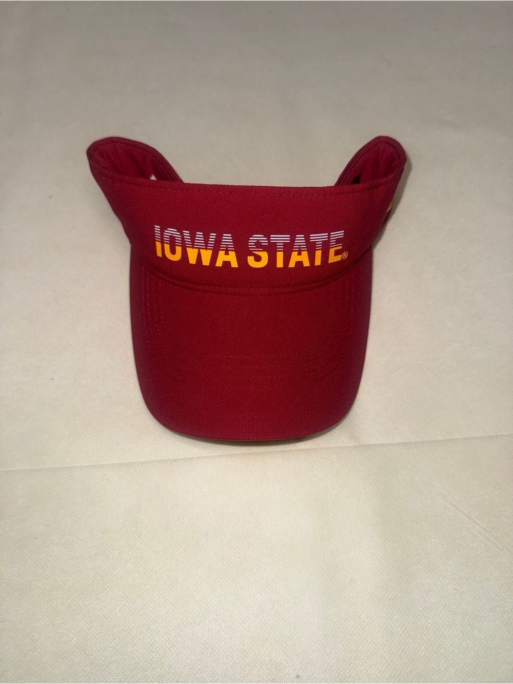 Nike Red Visor with Yellow Iowa State Logo